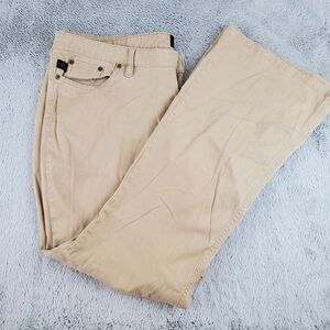 Lee Riders Low Rise‎ Boot Cut Jeans Womens Sz 17 Beige Pants Stretch Relaxed Fit